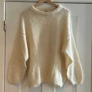 FREE PEOPLE Fuzzy Angelic Crew Neck Pullover Sweater